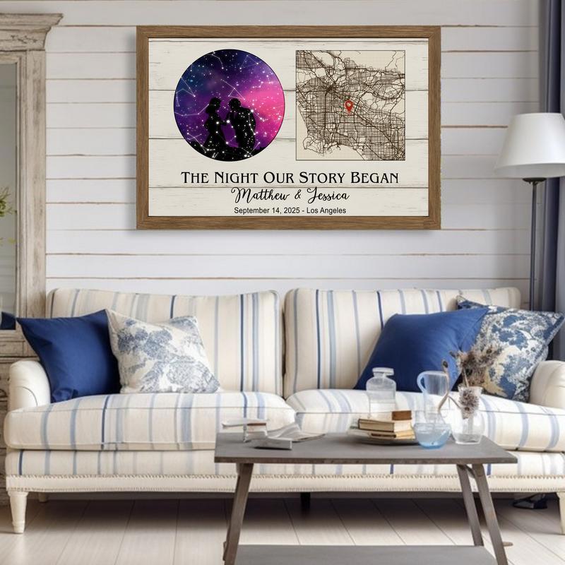 Star Map Canvas - Personalized Constellation Anniversary Gift