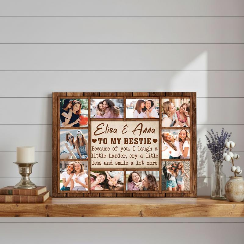 Best Friend Custom Photo Collage Canvas - Bestie Birthday Gifts