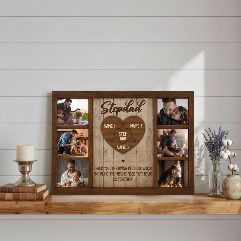 Bonus Dad Love - Personalized Kids Name Puzzle Canvas