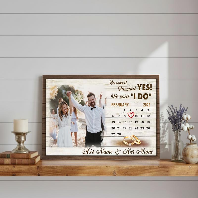 Capture The Moment Personalized Engagement Photo & Date Canvas