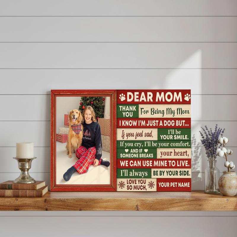 Cherish Your Dog Mom - Personalized Christmas Photo Canvas
