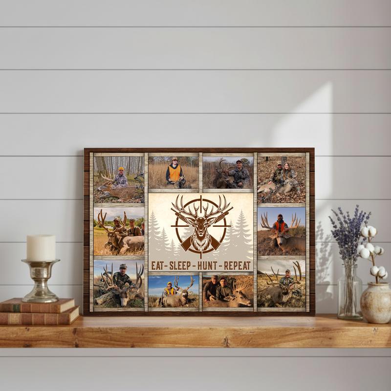 Custom Deer Hunting Photo Collage Canvas - Outdoorsman's Keepsake