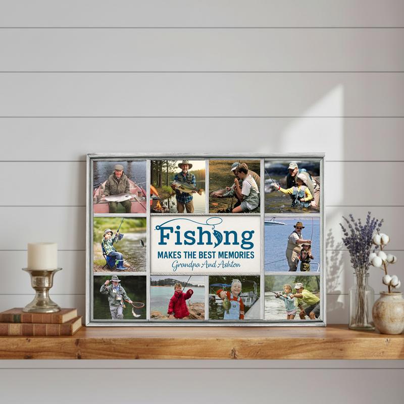 Custom Fishing Makes The Best Memories Photo For Dad Canvas