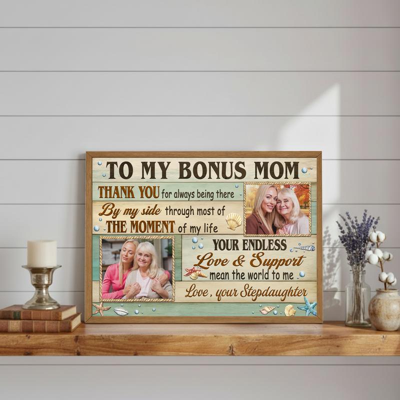 Mother's Day Bonus Mom Gift - Personalized Rustic Farmhouse Canvas