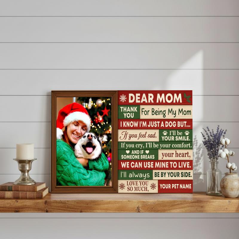 Personalized Photo Keepsake - Dog Mom Christmas Art Canvas