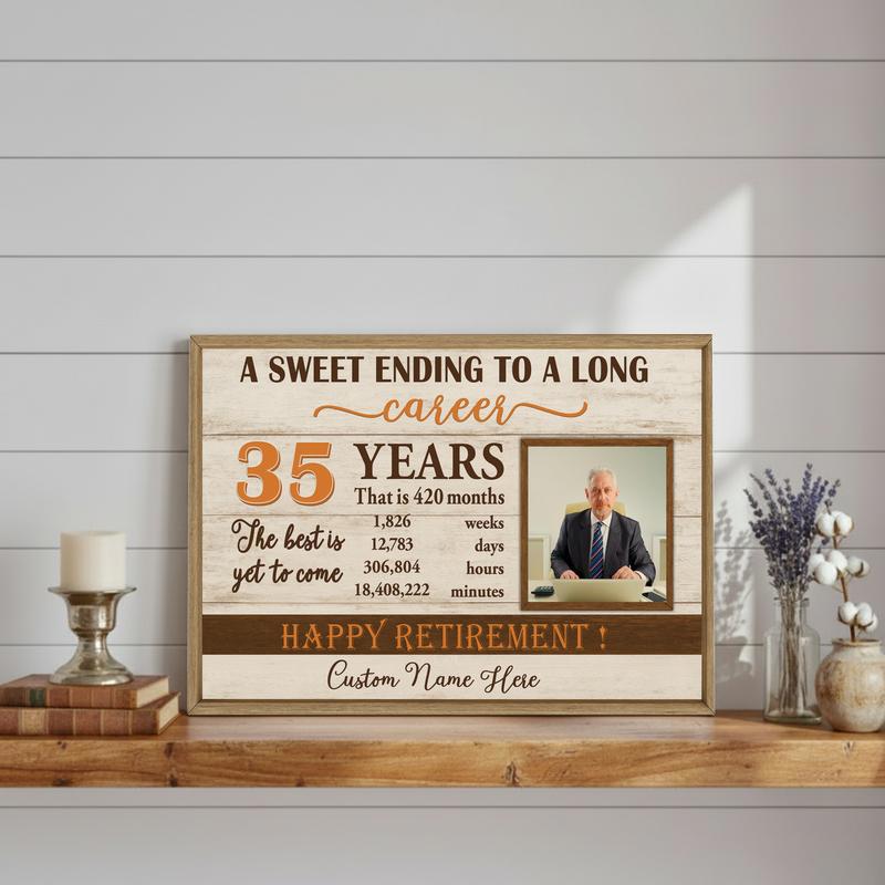 Retirement Keepsake Canvas - Personalized Photo Career Wall Art