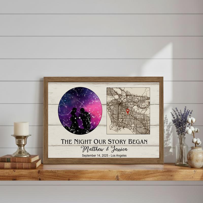 Star Map Canvas - Personalized Constellation Anniversary Gift