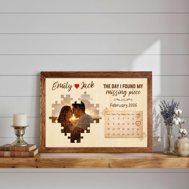 The Day I Found My Missing Piece - Personalized Puzzle Canvas
