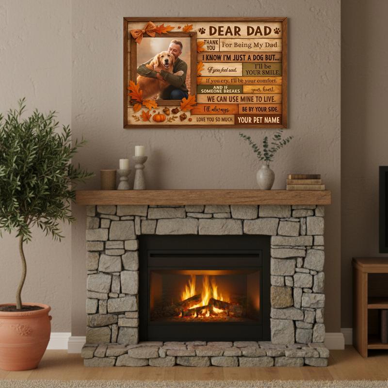 A Dog Dad's Perfect Thanksgiving - Custom Fall Portrait Art Canvas