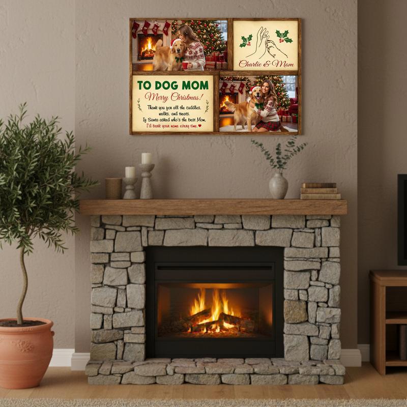 Best Dog Mom Christmas Personalized Photo Keepsake Canvas
