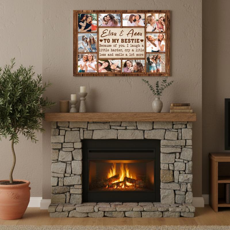 Best Friend Custom Photo Collage Canvas - Bestie Birthday Gifts