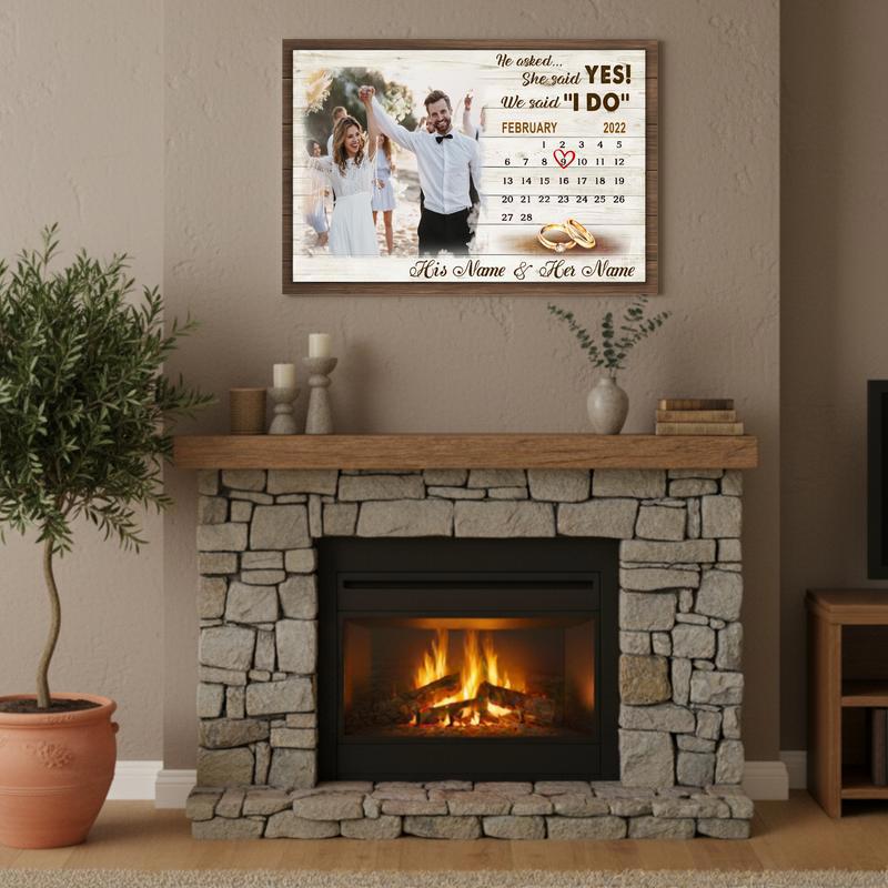 Capture The Moment Personalized Engagement Photo & Date Canvas