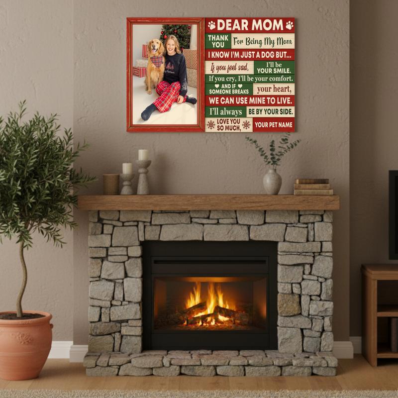 Cherish Your Dog Mom - Personalized Christmas Photo Canvas