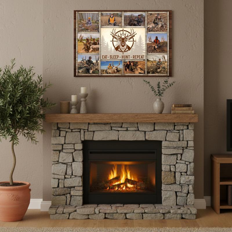 Custom Deer Hunting Photo Collage Canvas - Outdoorsman's Keepsake