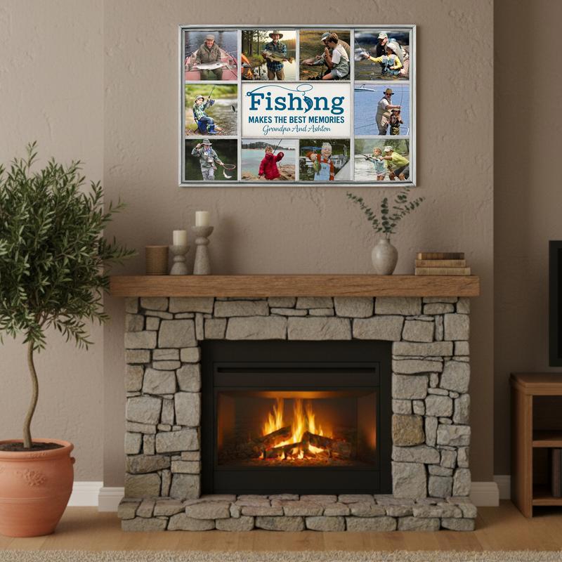 Custom Fishing Makes The Best Memories Photo For Dad Canvas