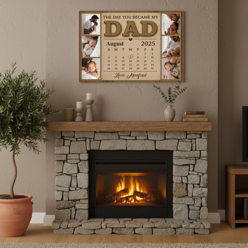 Custom Photo Calendar For New Dad - First Father's Day Canvas