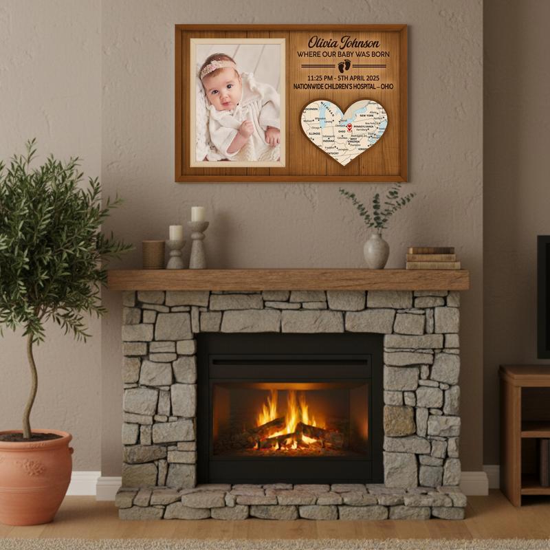 Newborn Star Map Canvas - Personalized Birth Location Keepsake