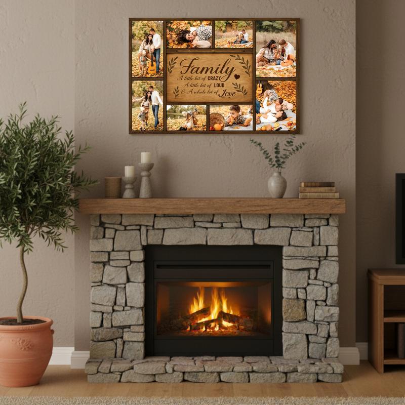 Our Story Home - Personalized Rustic Quote Photo Collage Canvas