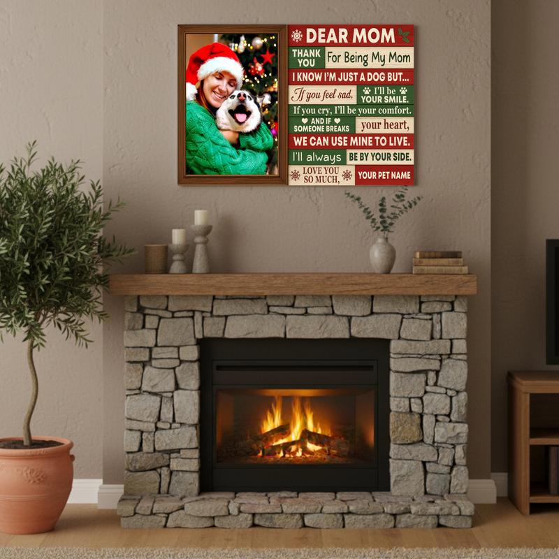 Personalized Photo Keepsake - Dog Mom Christmas Art Canvas