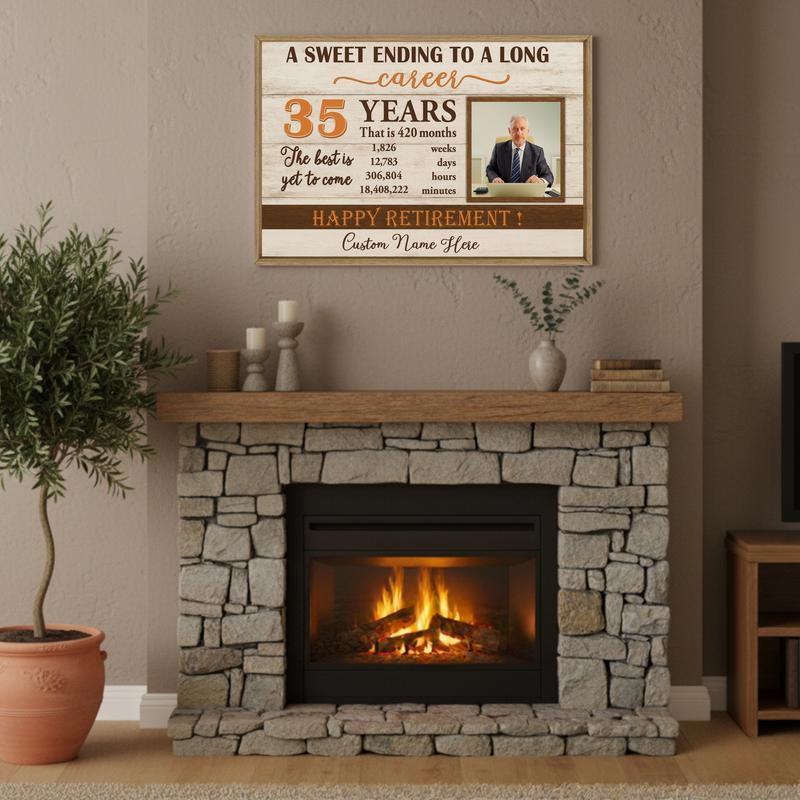 Retirement Keepsake Canvas - Personalized Photo Career Wall Art