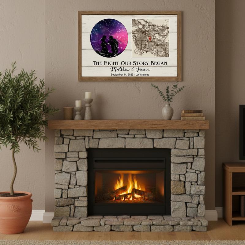 Star Map Canvas - Personalized Constellation Anniversary Gift