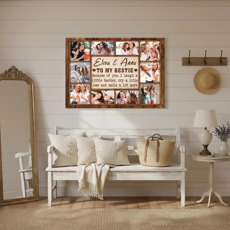 Best Friend Custom Photo Collage Canvas - Bestie Birthday Gifts