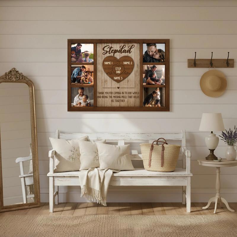 Bonus Dad Love - Personalized Kids Name Puzzle Canvas