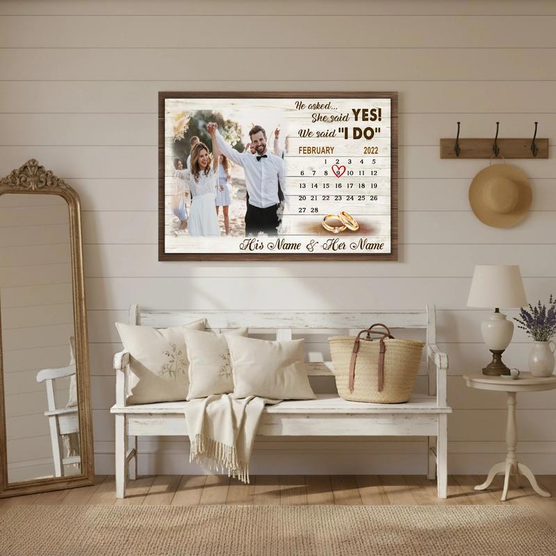 Capture The Moment Personalized Engagement Photo & Date Canvas