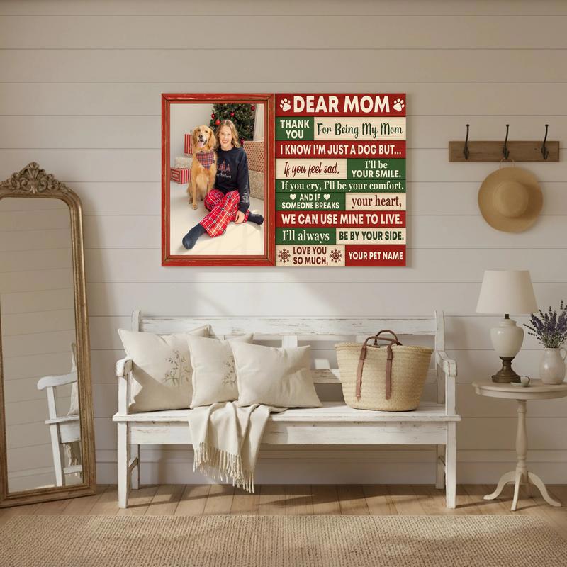 Cherish Your Dog Mom - Personalized Christmas Photo Canvas