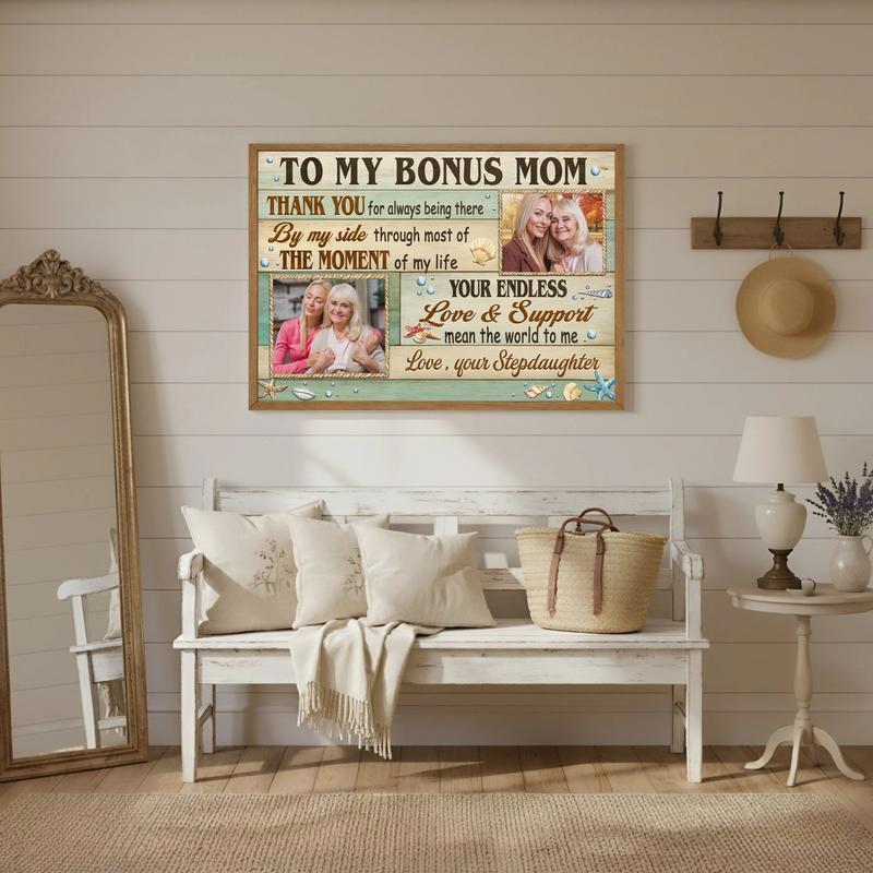 Mother's Day Bonus Mom Gift - Personalized Rustic Farmhouse Canvas