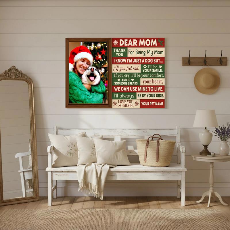 Personalized Photo Keepsake - Dog Mom Christmas Art Canvas
