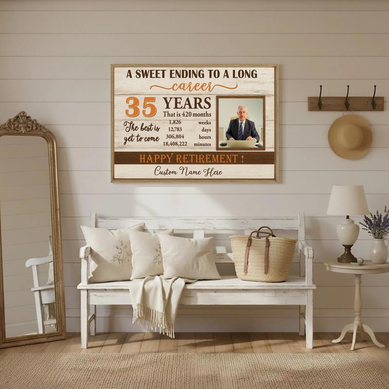 Retirement Keepsake Canvas - Personalized Photo Career Wall Art