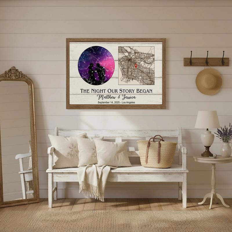 Star Map Canvas - Personalized Constellation Anniversary Gift