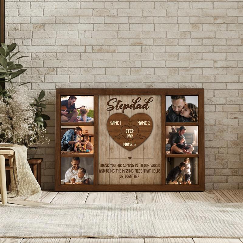 Bonus Dad Love - Personalized Kids Name Puzzle Canvas
