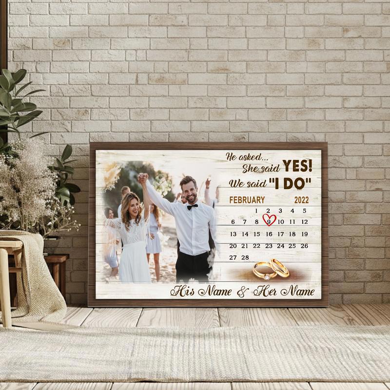 Capture The Moment Personalized Engagement Photo & Date Canvas