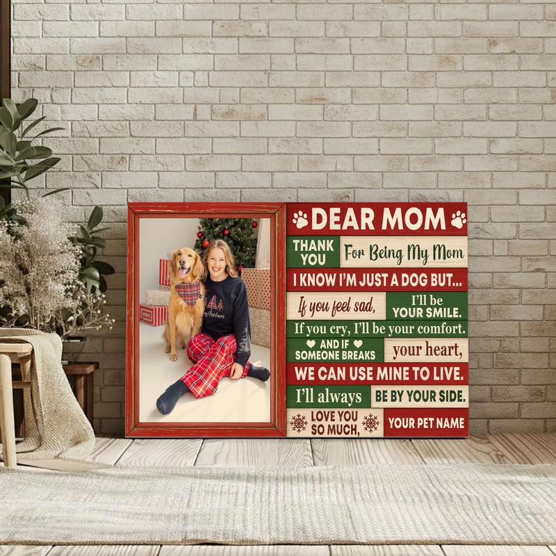 Cherish Your Dog Mom - Personalized Christmas Photo Canvas