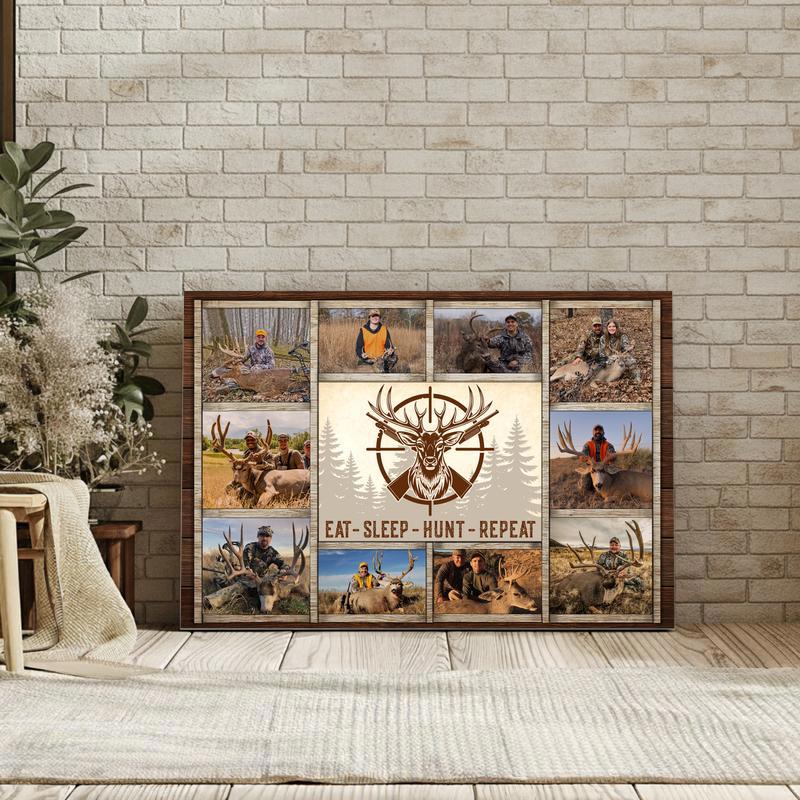 Custom Deer Hunting Photo Collage Canvas - Outdoorsman's Keepsake