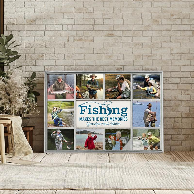Custom Fishing Makes The Best Memories Photo For Dad Canvas