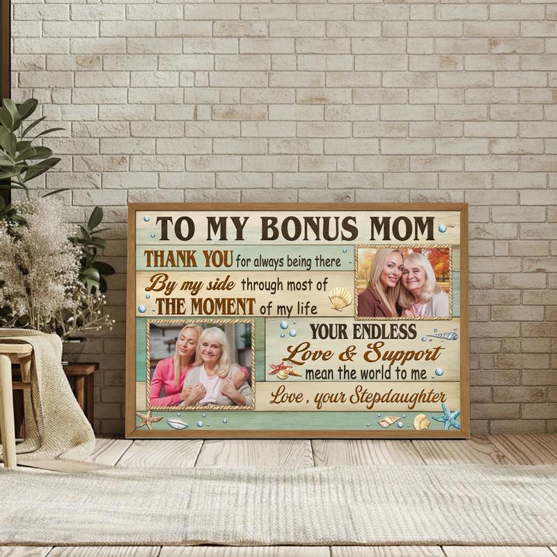 Mother's Day Bonus Mom Gift - Personalized Rustic Farmhouse Canvas