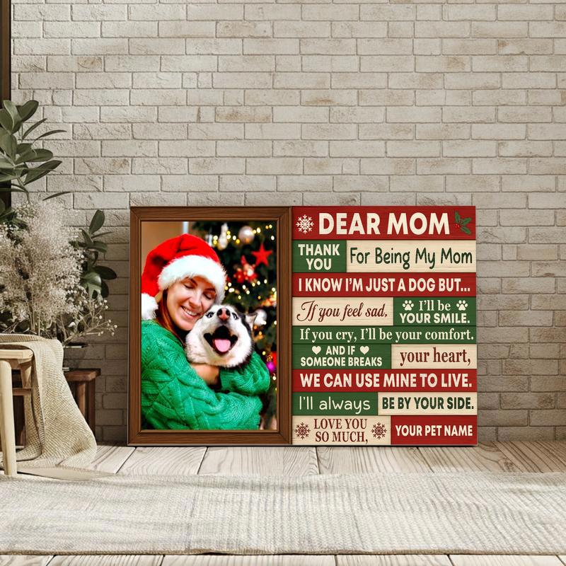 Personalized Photo Keepsake - Dog Mom Christmas Art Canvas