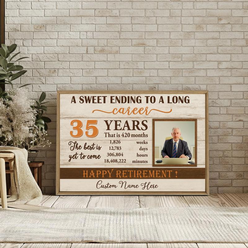 Retirement Keepsake Canvas - Personalized Photo Career Wall Art