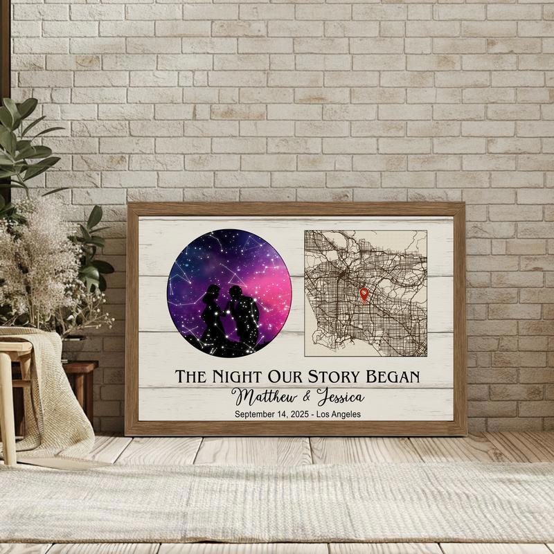 Star Map Canvas - Personalized Constellation Anniversary Gift