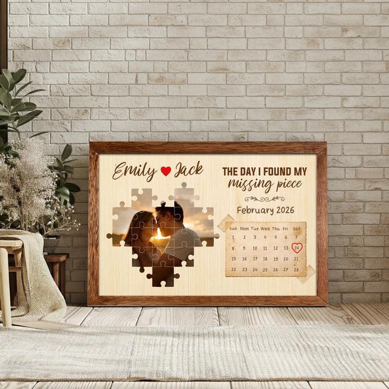 The Day I Found My Missing Piece - Personalized Puzzle Canvas