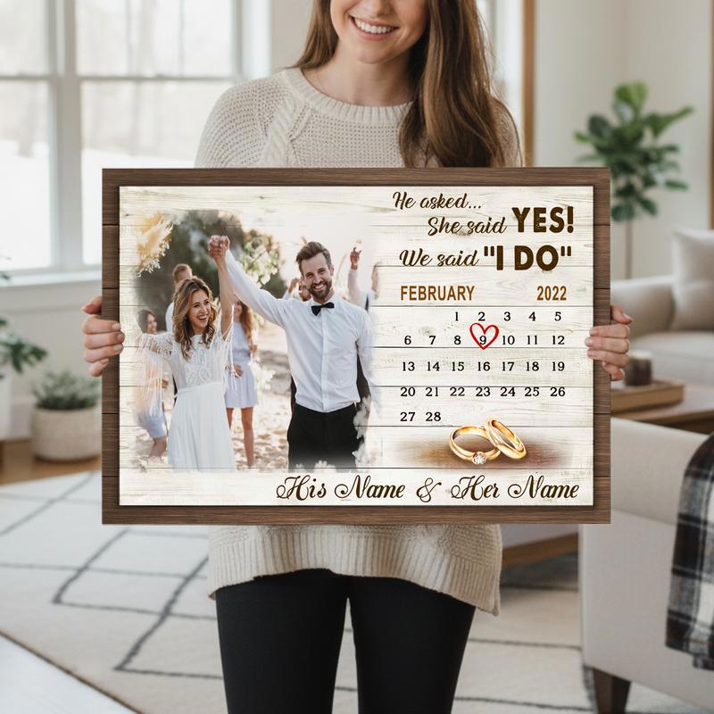 Capture The Moment Personalized Engagement Photo & Date Canvas