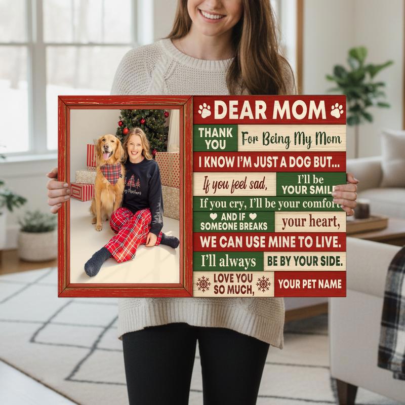 Cherish Your Dog Mom - Personalized Christmas Photo Canvas