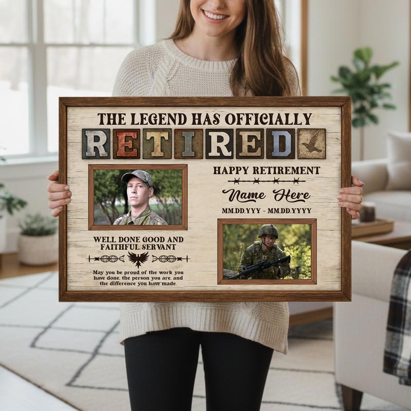 Meaningful Gift For Veterans - Custom Military Retirement Canvas