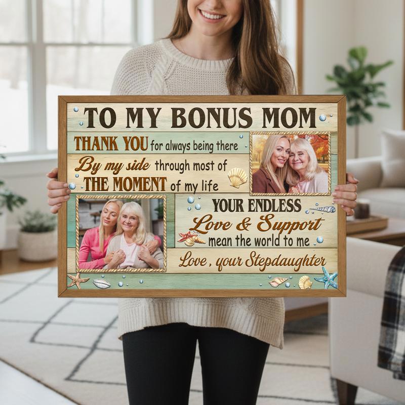Mother's Day Bonus Mom Gift - Personalized Rustic Farmhouse Canvas