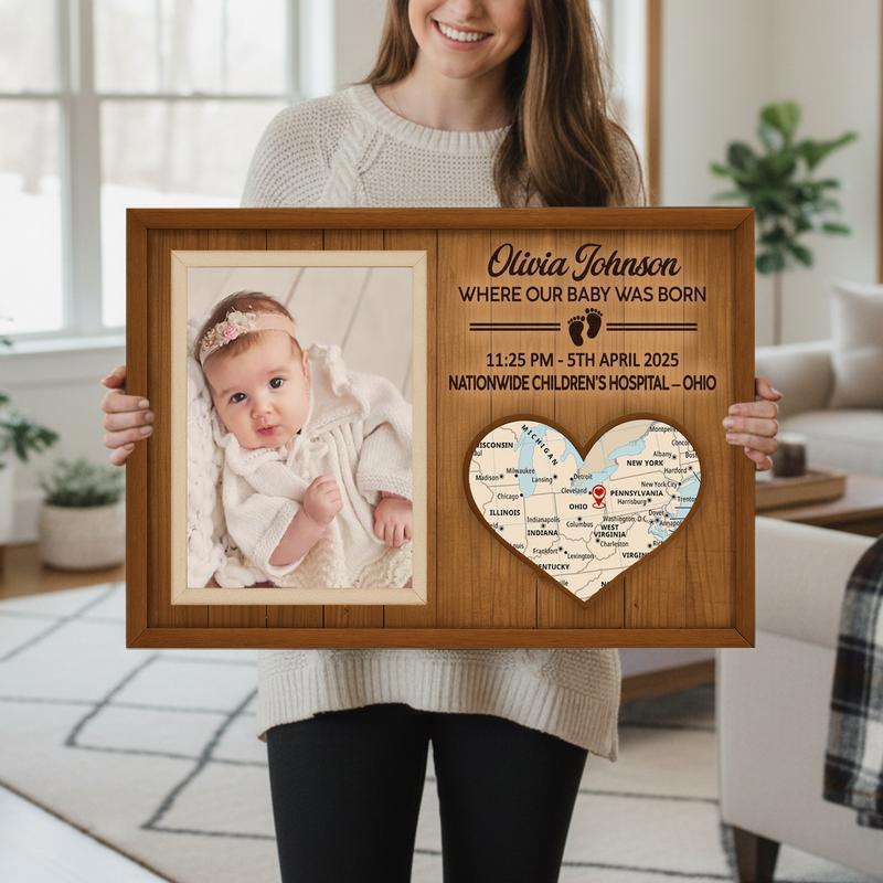Newborn Star Map Canvas - Personalized Birth Location Keepsake