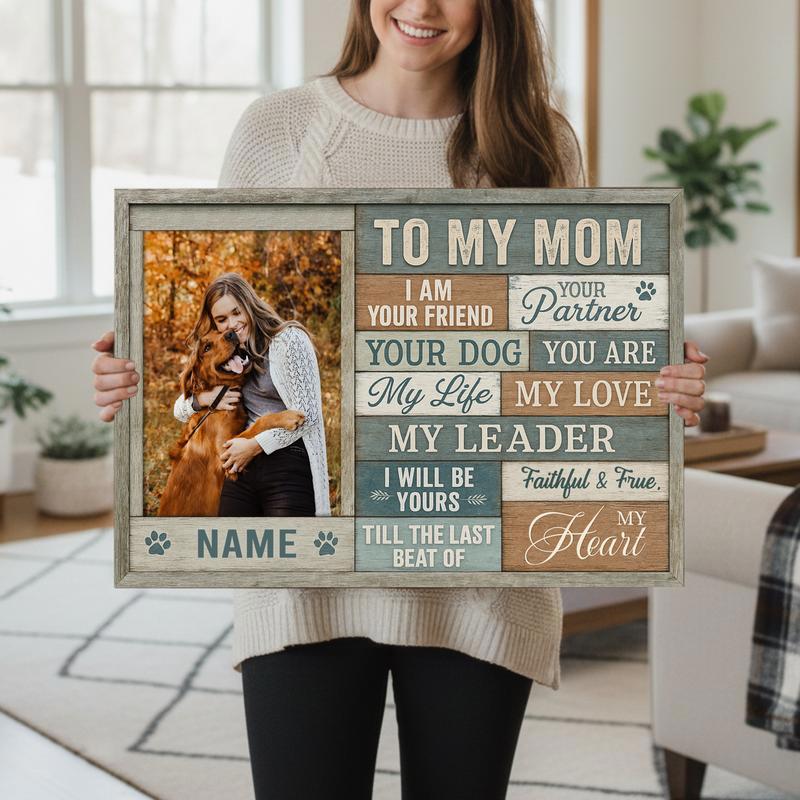 Personalized Pet Portrait - Unique Dog Mom Mother's Day Canvas