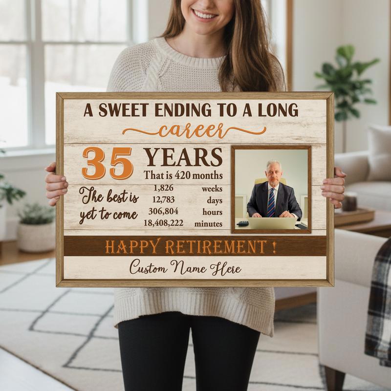 Retirement Keepsake Canvas - Personalized Photo Career Wall Art